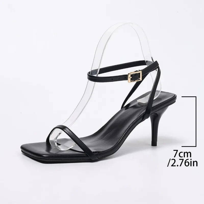 2026 New Sexy Ankle Strap High Heels Sandals Women Summer Open Toe Stiletto Heeled Party Shoes Woman Elegant Black Sandals