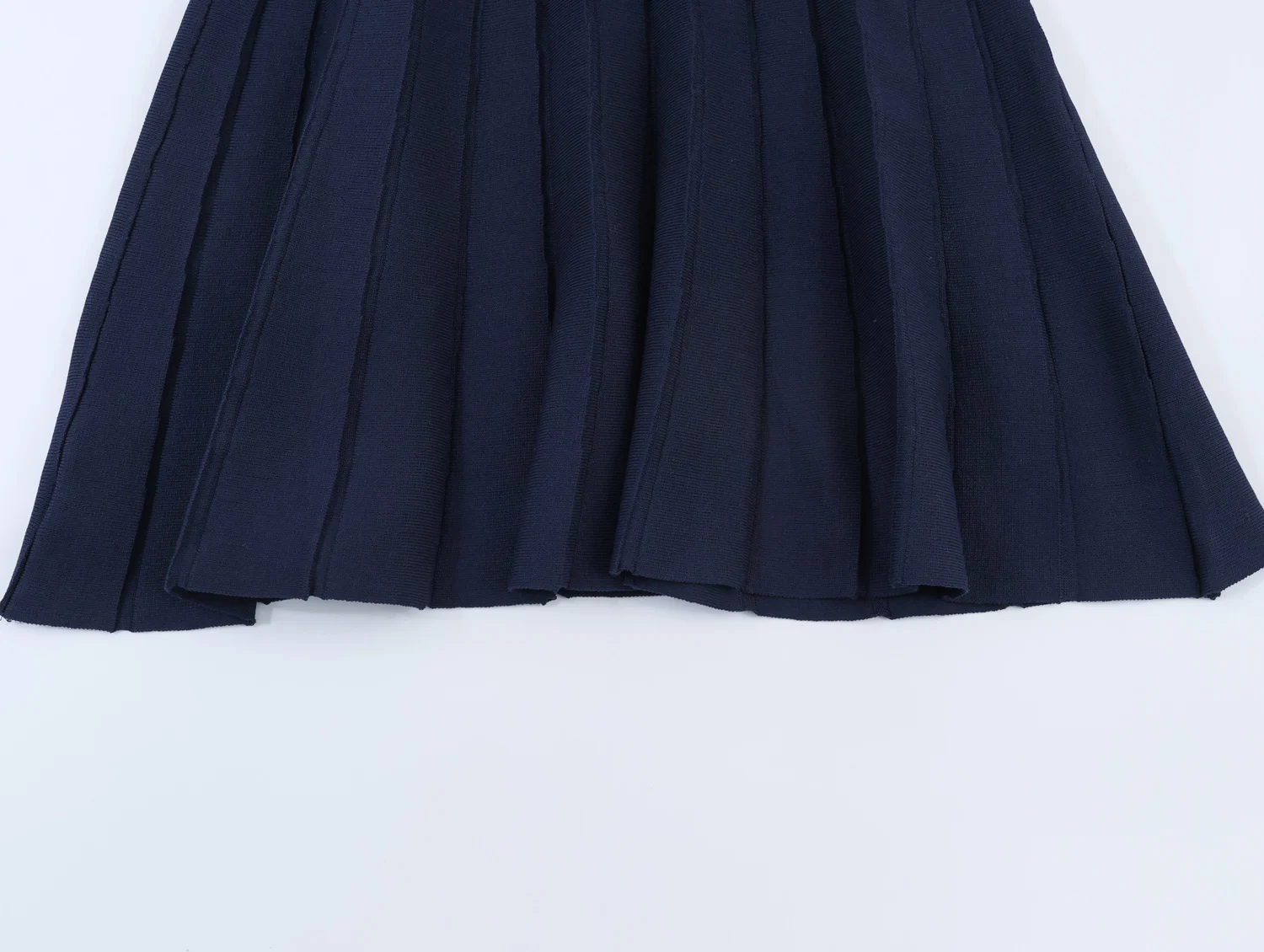 European and American 2026 Spring New Women's Clothing Style Slimming Bubble Short Sleeve Ribbed Knitted Short Dress