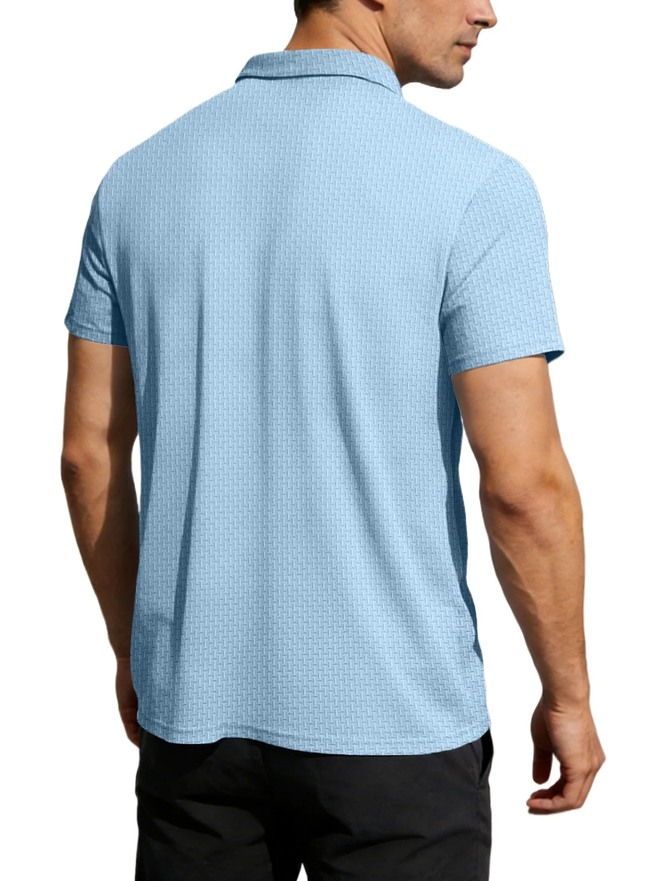 Mens Summer Short Sleeve Lapel Polo Shirt Solid Color Lightweight Ice Silk Tops Breathable Quick-Dry Casual Streetwear for Men