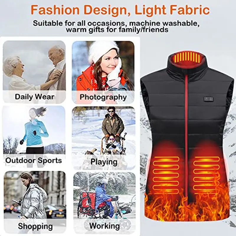 Women Heating Vest Autumn and Winter Cotton Vest USB Infrared Electric Heating Suit Women Flexible Thermal Winter Warm Jacket