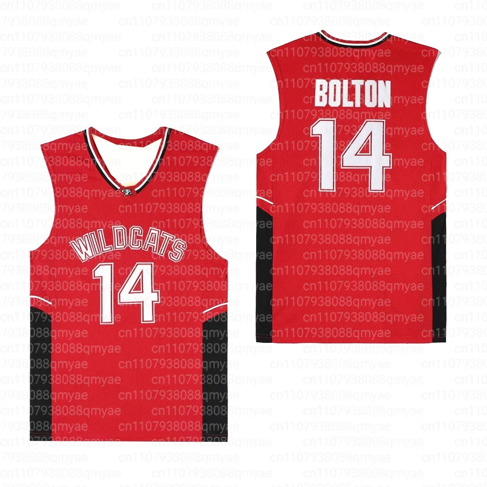 2026 Parent-child Basketball Shirt WILDCATS 14 BOLTON Jersey 3D Printed Outdoor Sports Quick Drying Breathable Vest White Red