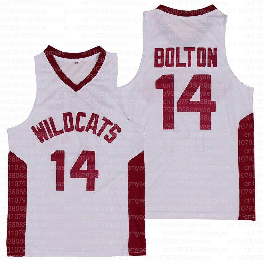 2026 Parent-child Basketball Shirt WILDCATS 14 BOLTON Jersey 3D Printed Outdoor Sports Quick Drying Breathable Vest White Red