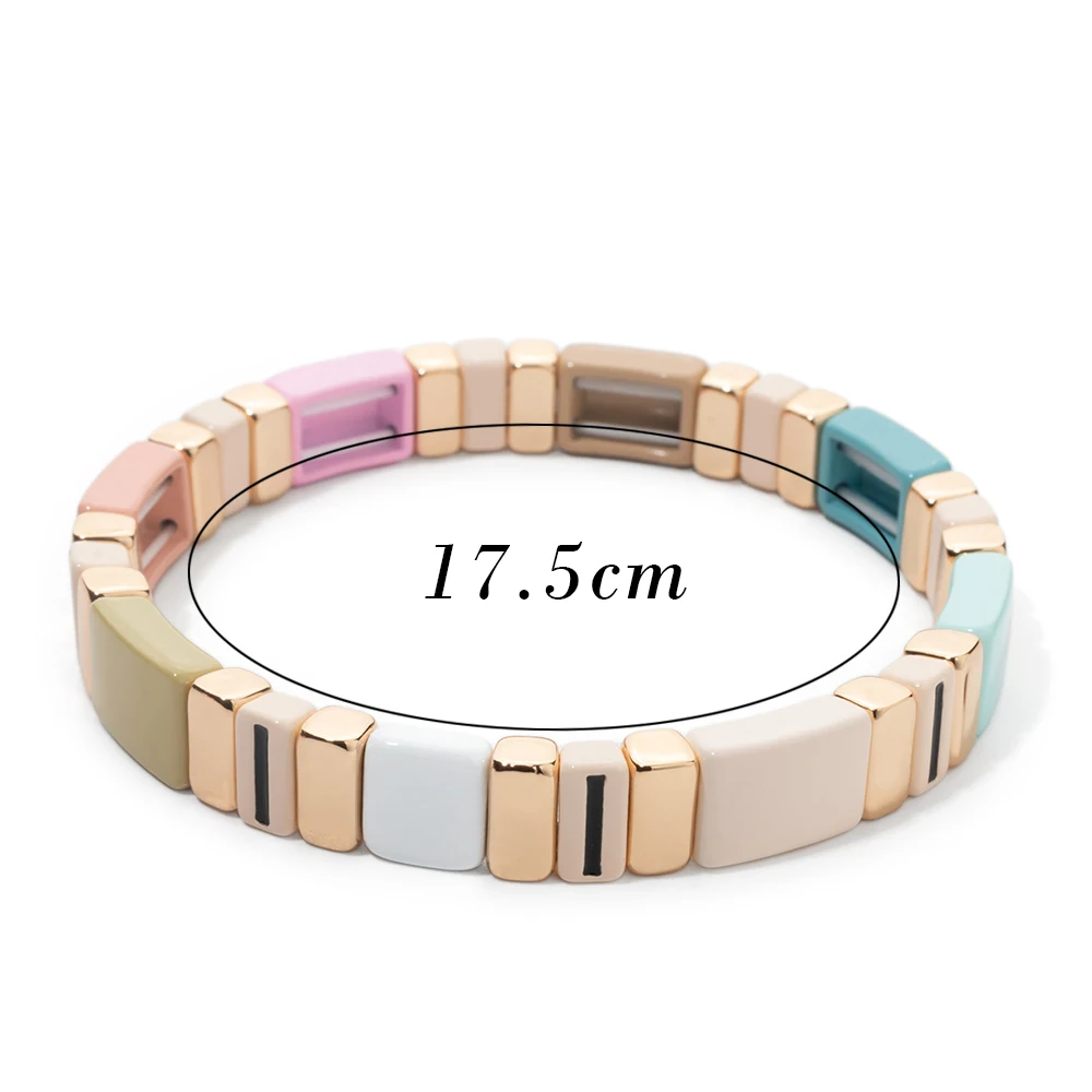 BEUTIFOR offwhite Color Enamel Bracelets for Women Handmade Bohemian Pink Color Bangle Sets