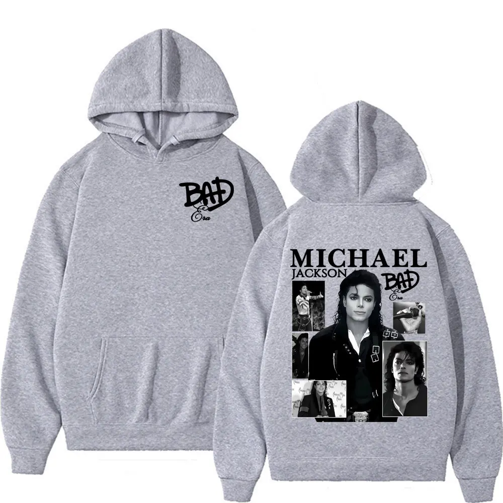 King of Pop Michael Jackson Bad Era Album Hooded Men Women Harajuku Hip Hop Streetwear Sweatshirt Fleece Casual Oversized Hoodie