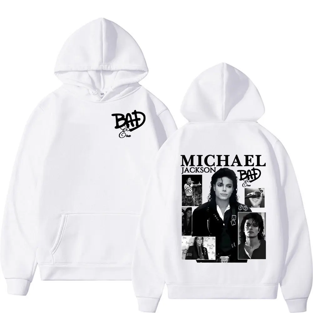 King of Pop Michael Jackson Bad Era Album Hooded Men Women Harajuku Hip Hop Streetwear Sweatshirt Fleece Casual Oversized Hoodie