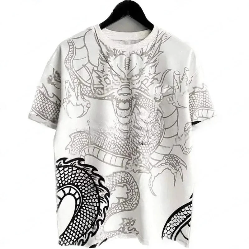 2026 New Fashion Dragon Print Special Edition Men's and Women's Football Short Sleeve Loose Breathable Football Shirt Top