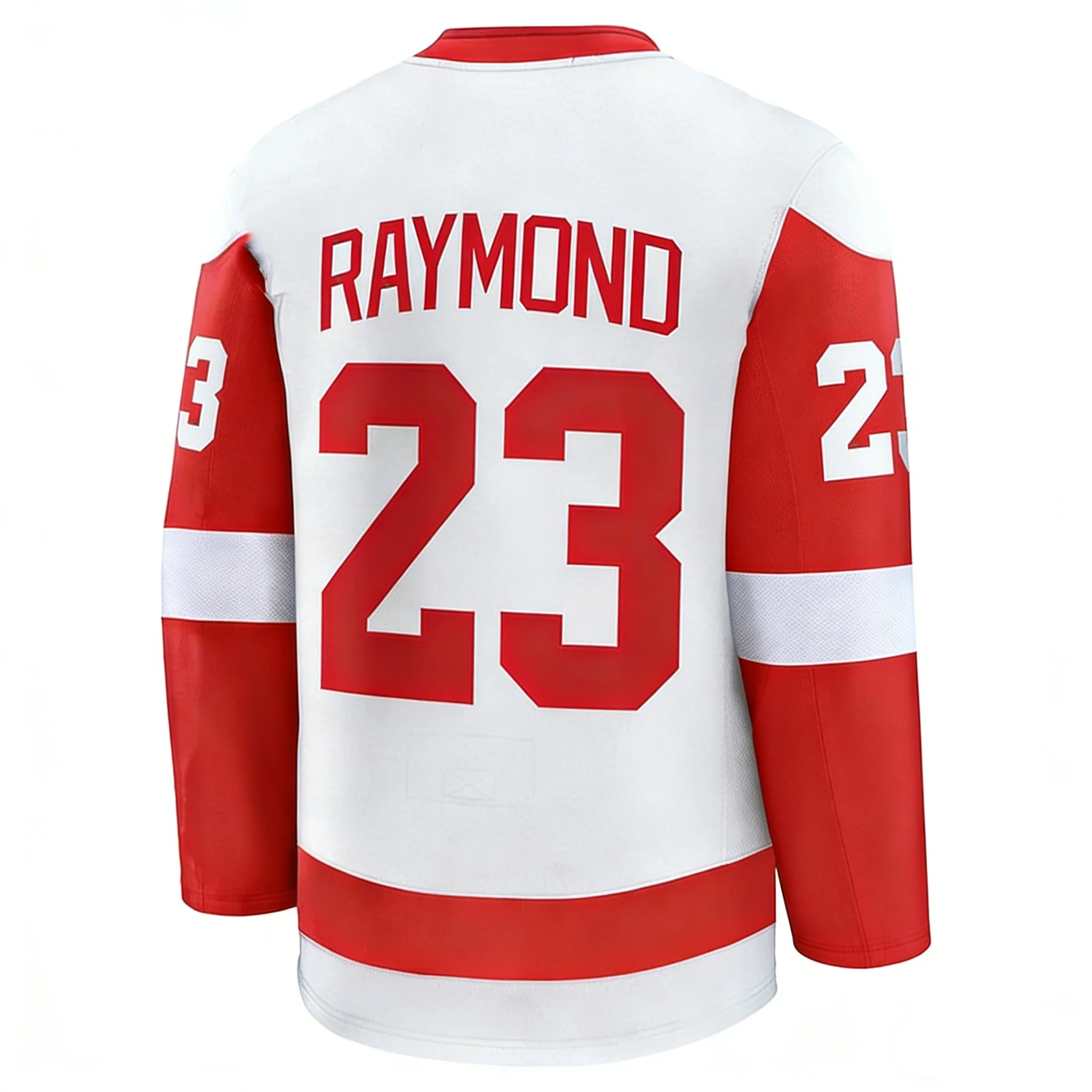 2026 Hockey Jersey Red/White Iconic Winged Wheel #23 Logo Striped Design Long-Sleeve Apparel for Fans & Collectors 3d HD Print