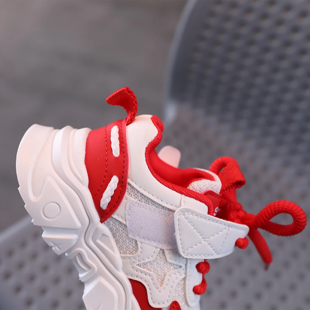 COMFY KIDS Kids Star Pattern Chunky Sneakers Boys Girls Breathable Mesh Dual Closure Casual Running Shoes