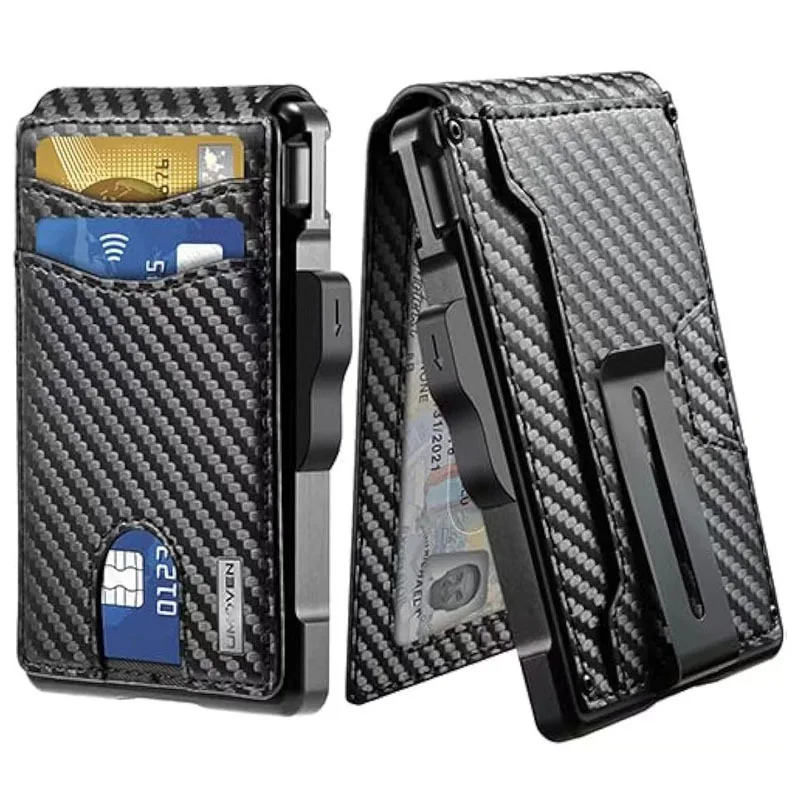Metal Automatic Pop Up Card Wallet Men Anti Magnetic Anti Theft Credit Card Business Card Holder