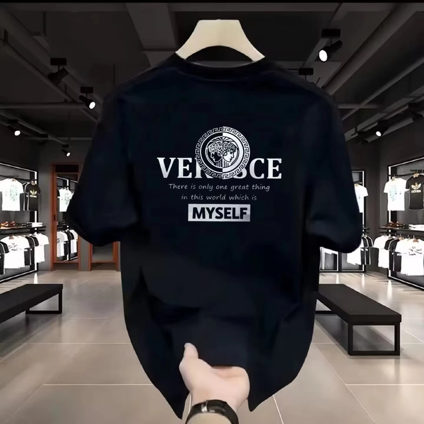 2026 Fashion Brand Printed Shirt Summer High-end Light Luxury Men's and Women's Silk Cotton Short-sleeved T-shirt Trendy Shirts