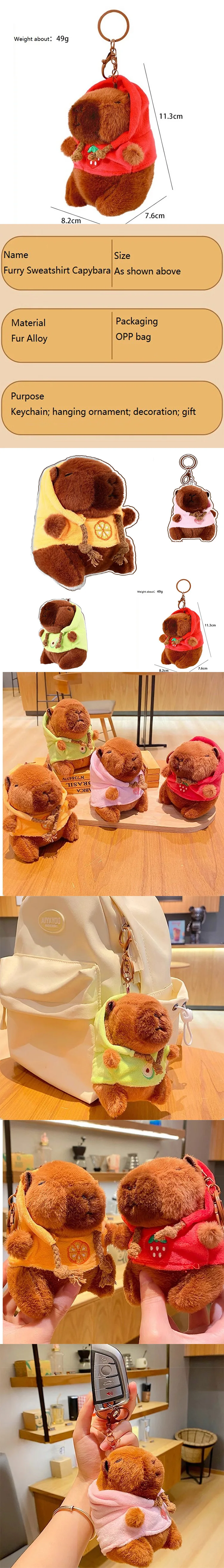 Cartoon Capybara Pendant Plush Toy Cute Kapila Doll Bag Hanging Ornaments Car Pendant Desktop Ornaments YSL03
