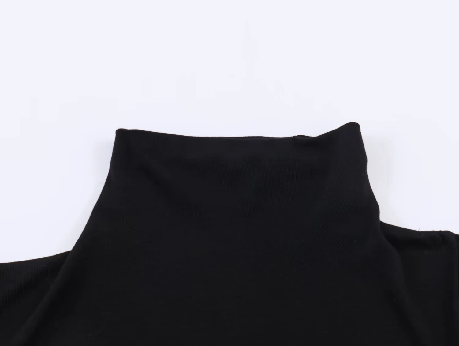 European and American style spring women's asymmetric pleated single sleeve high neck long casual top