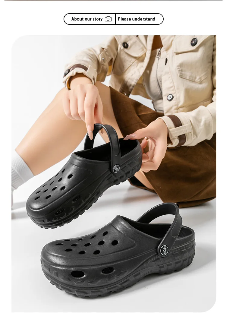 Summer Women Clogs Female Sandals Thick Bottom Home Slides Soft EVA Dry Wedges Platform Garden Shoes Beach Sandals Home Slippers