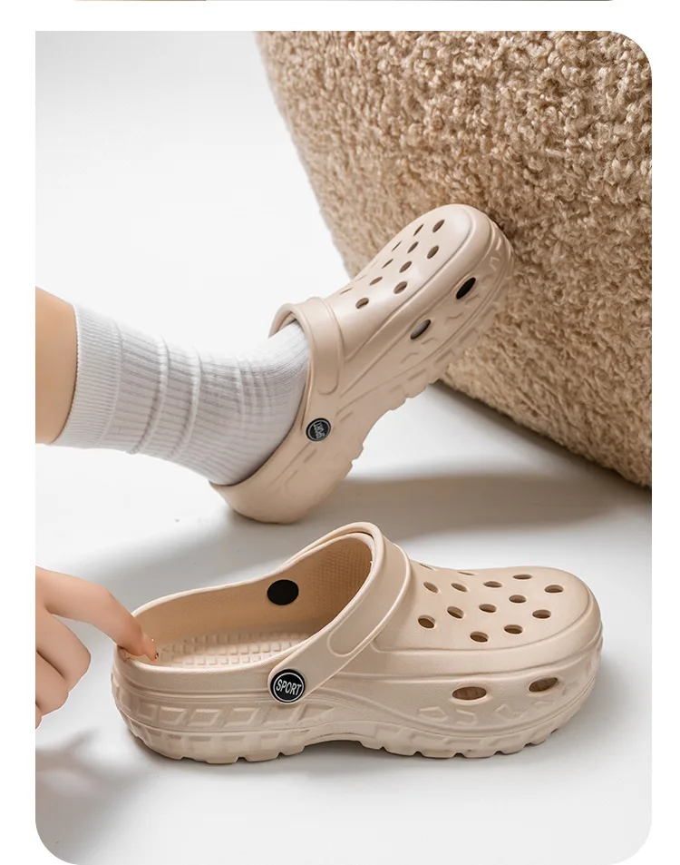 Summer Women Clogs Female Sandals Thick Bottom Home Slides Soft EVA Dry Wedges Platform Garden Shoes Beach Sandals Home Slippers