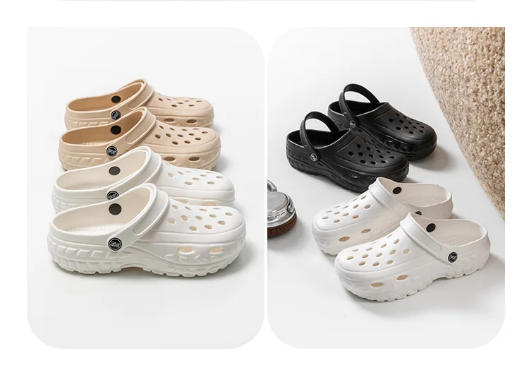 Summer Women Clogs Female Sandals Thick Bottom Home Slides Soft EVA Dry Wedges Platform Garden Shoes Beach Sandals Home Slippers