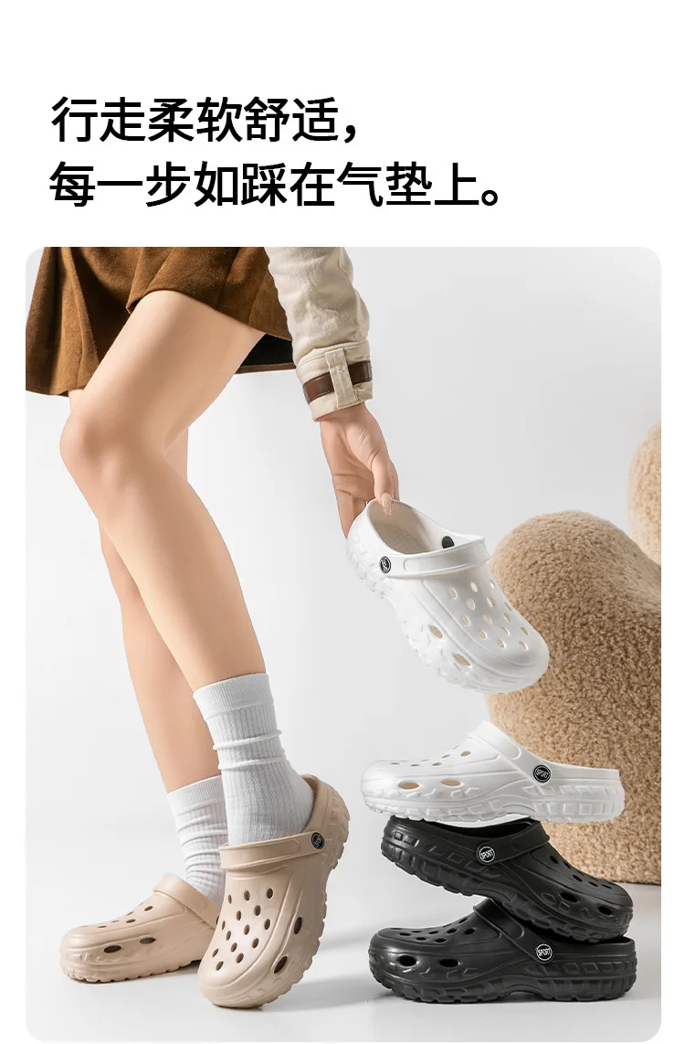 Summer Women Clogs Female Sandals Thick Bottom Home Slides Soft EVA Dry Wedges Platform Garden Shoes Beach Sandals Home Slippers