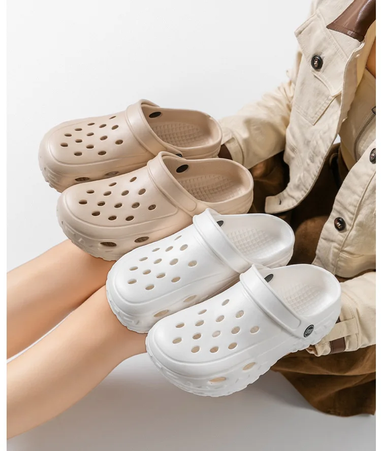 Summer Women Clogs Female Sandals Thick Bottom Home Slides Soft EVA Dry Wedges Platform Garden Shoes Beach Sandals Home Slippers