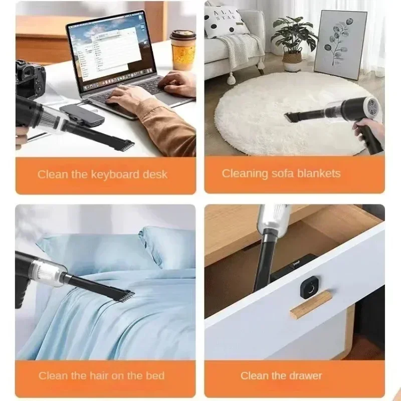 2900000PA Wireless Car Vacuum USB Charging 1200mAh Wet Dry Dual-use Cleaner Cordless Handheld High-power Vacuum Cleaner 2026