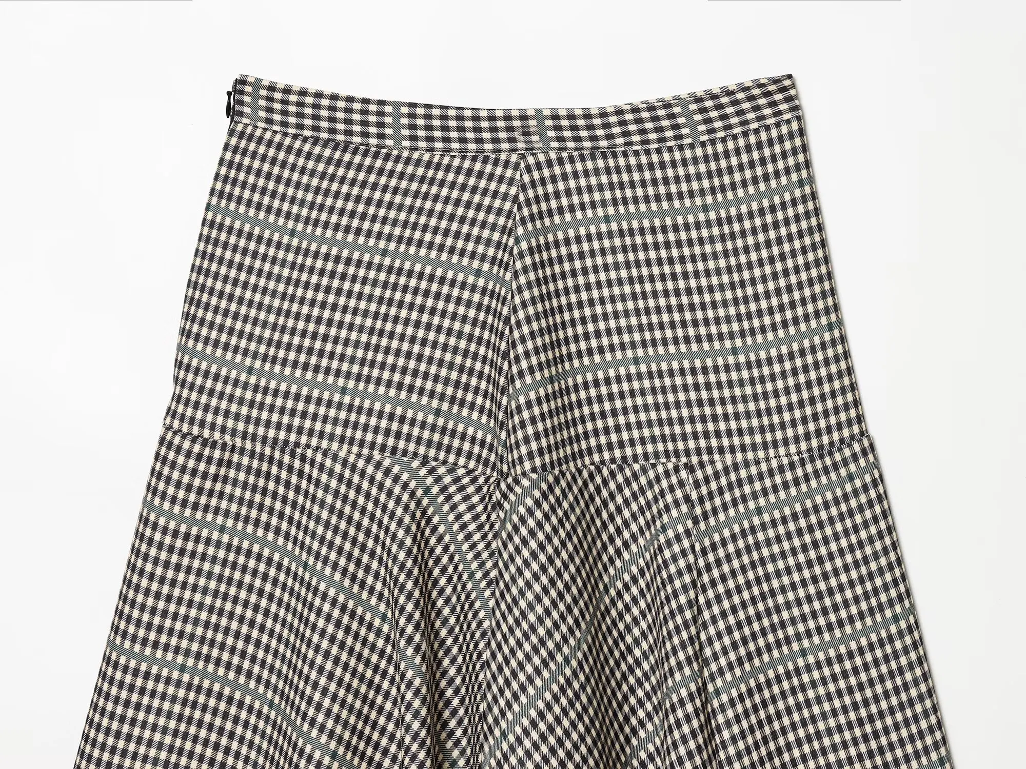 TFAFXY2026 Spring Casual Chic Women Checked Stand Collar Single Breasted Zipper Pockets Jacket Midi Skirt New Fashion Street Set
