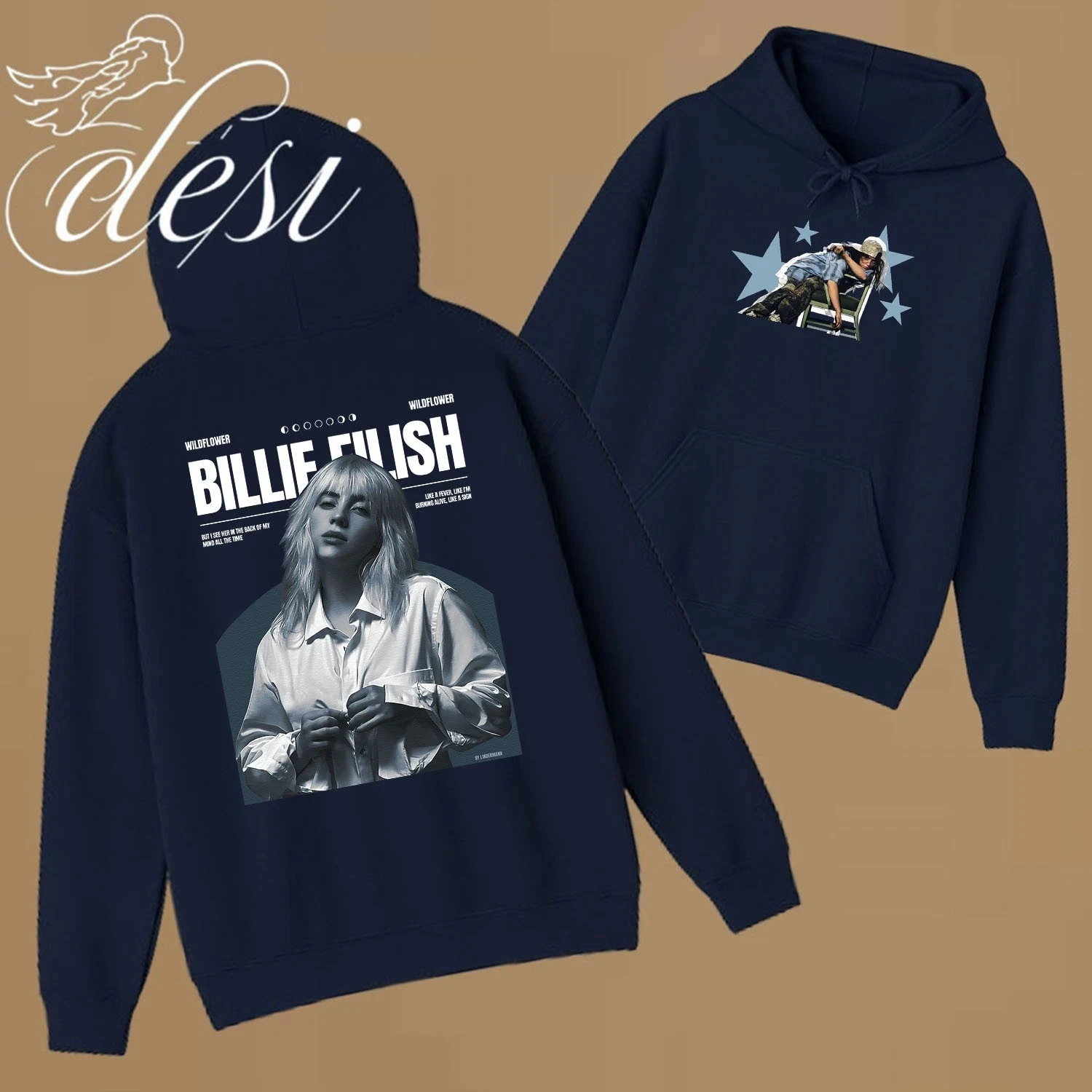 Billie Eilish Hit Me Hard and Soft Tour Hoodie Comfortable Soft Printed Pattern Casual Sweatshirt with Hip Hop Street Style