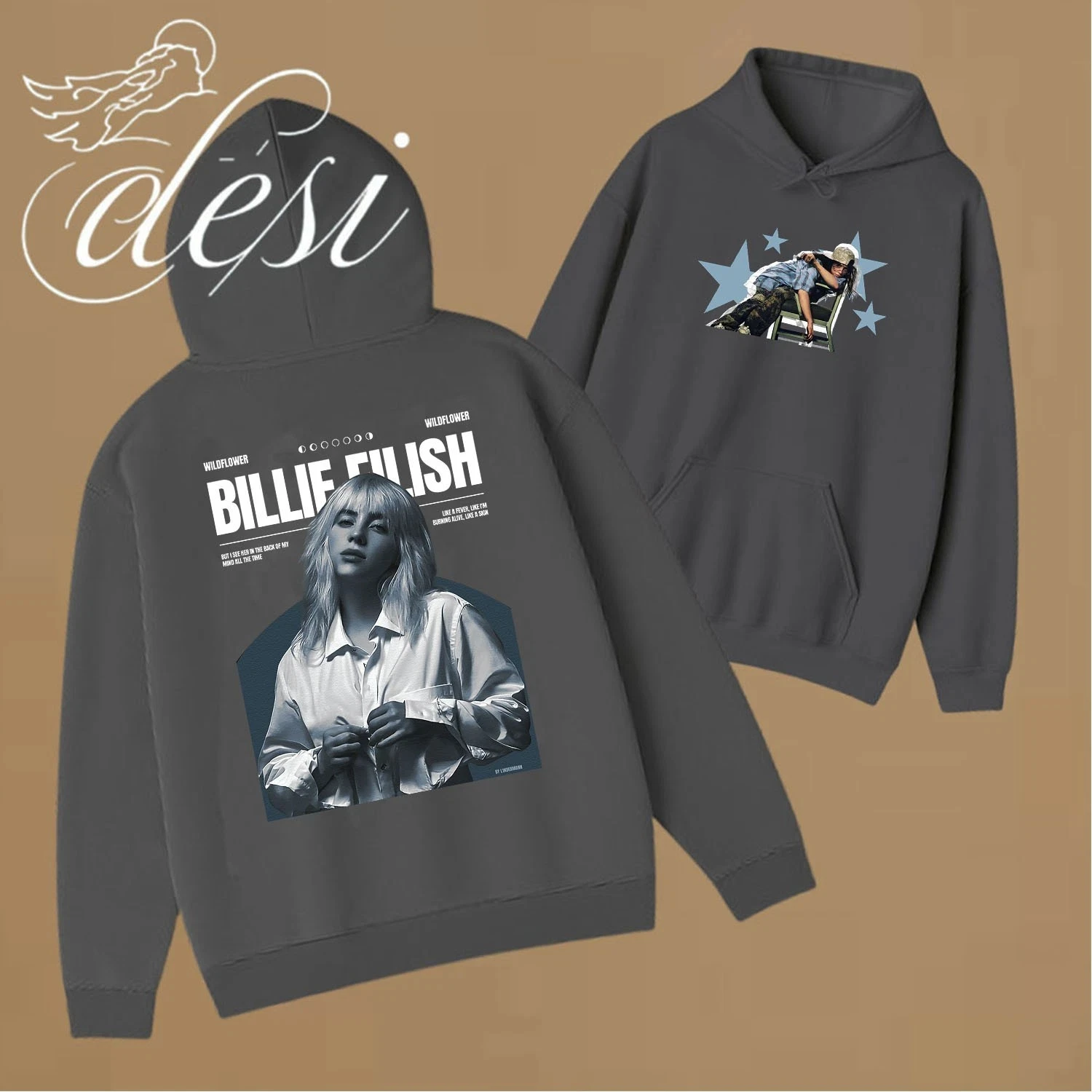 Billie Eilish Hit Me Hard and Soft Tour Hoodie Comfortable Soft Printed Pattern Casual Sweatshirt with Hip Hop Street Style