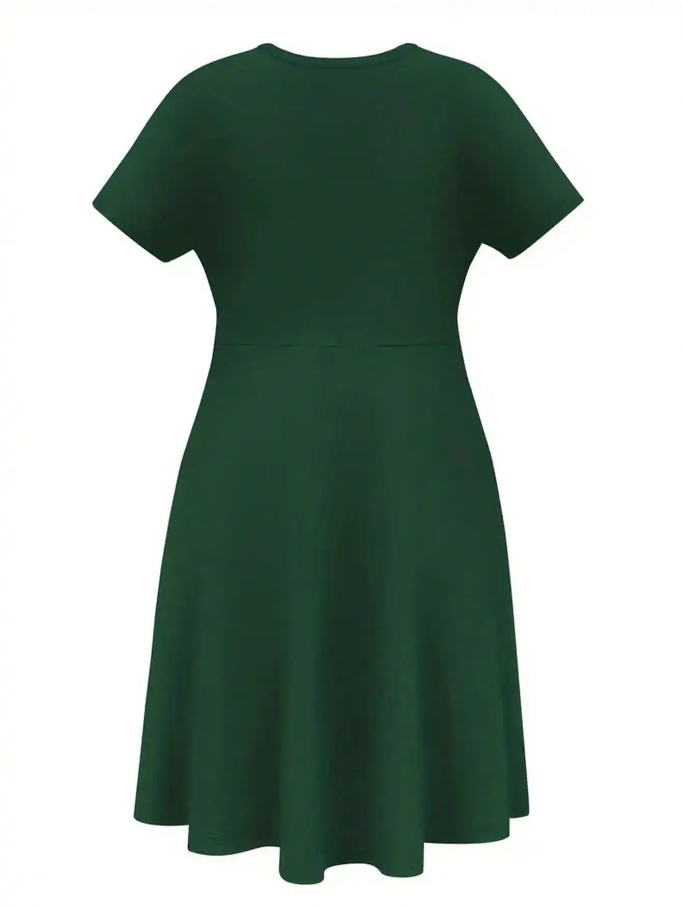 2026 Casual Versatile 'I Love Jesus' Printed Black Plus Size Round Neck Short Sleeved Dress, Suitable for Daily Travel