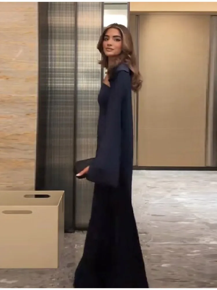 Lady Boutique Trendy Luxury Satin Dress Women's Elegant Chic Slim Fit Maxi Vistidos 2026 High End Off Shoulder Night Party Gown