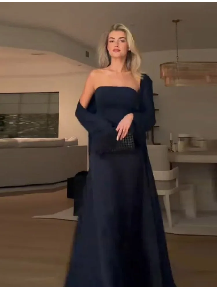 Lady Boutique Trendy Luxury Satin Dress Women's Elegant Chic Slim Fit Maxi Vistidos 2026 High End Off Shoulder Night Party Gown