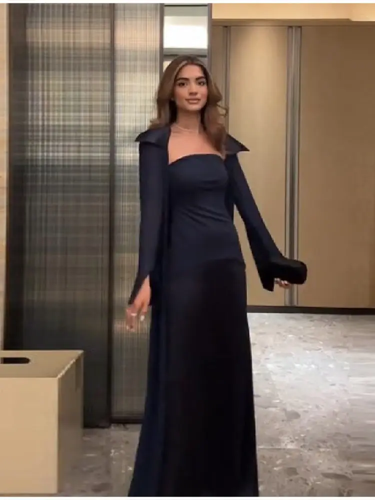 Lady Boutique Trendy Luxury Satin Dress Women's Elegant Chic Slim Fit Maxi Vistidos 2026 High End Off Shoulder Night Party Gown