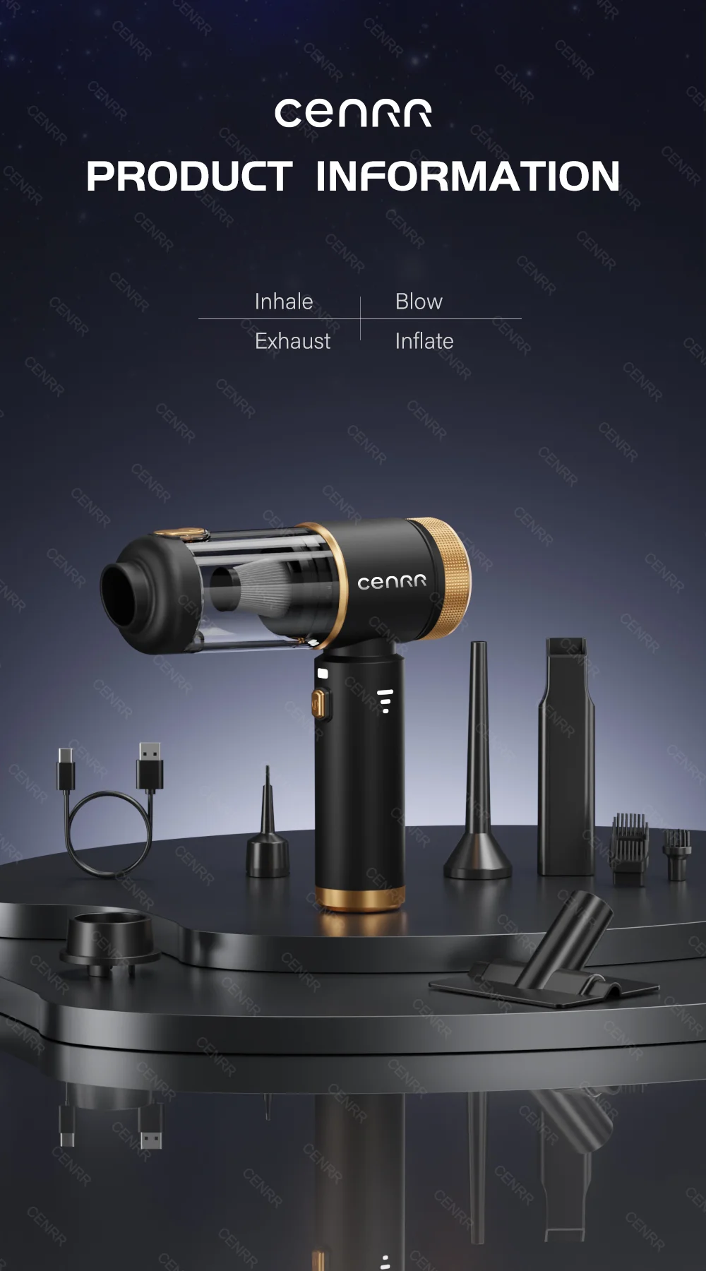 CENRR New Car Vacuum Cleaner Mini 998000PA Cordless Portable Powerful for Home Handheld Blower Car Cleaner Car Vacuum Cleaner