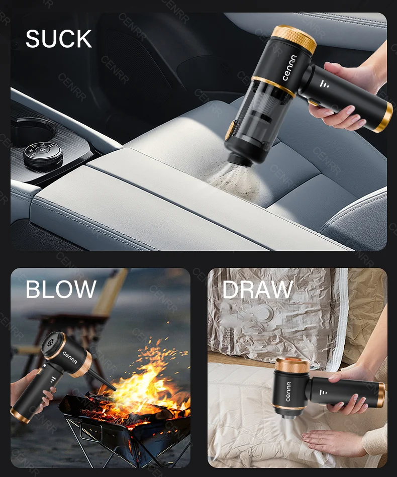 CENRR New Car Vacuum Cleaner Mini 998000PA Cordless Portable Powerful for Home Handheld Blower Car Cleaner Car Vacuum Cleaner