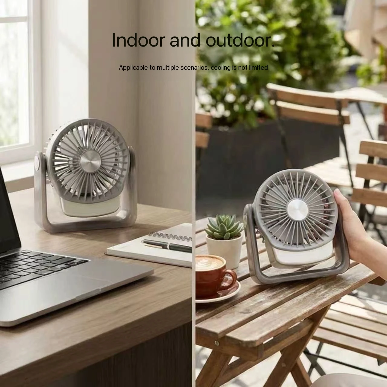 MEET SUN 500mAh Desktop Silent Mini Fan Handheld Cooling Fan Makeup Touch-Up Tool Summer Essential Personal Fan