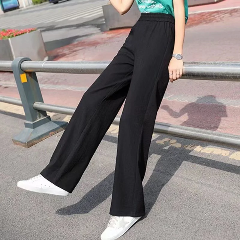 Women'S Loose Spring Summer 2026 New High Waist Wide Legs Slim Casual Trousers Korean Fashion Trend Female Suit Straight Pants
