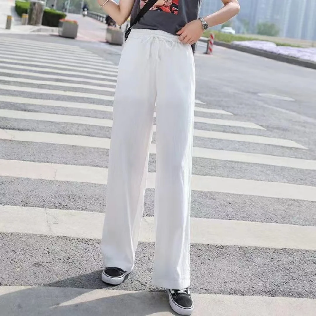 Women'S Loose Spring Summer 2026 New High Waist Wide Legs Slim Casual Trousers Korean Fashion Trend Female Suit Straight Pants