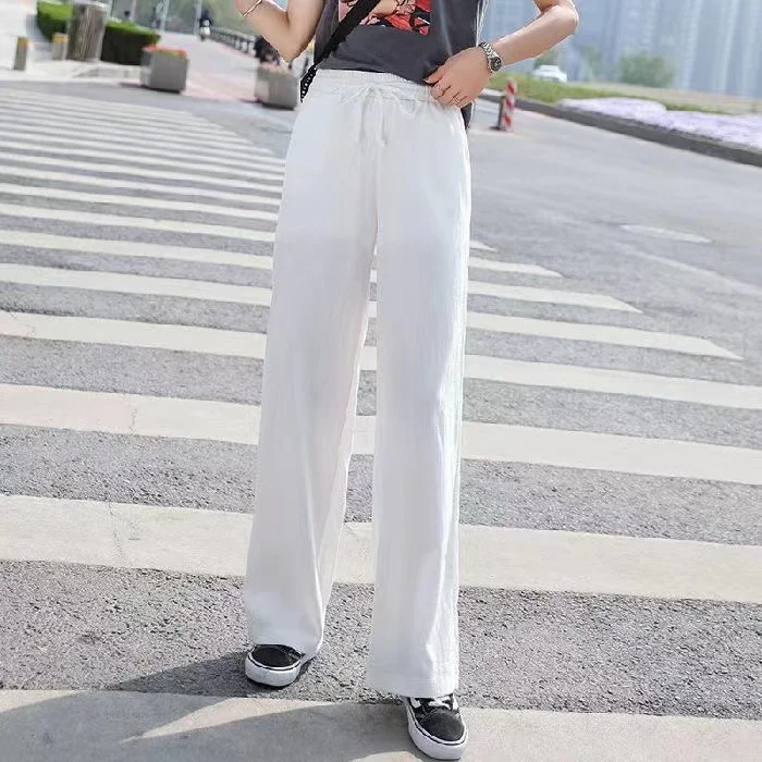 Women'S Loose Spring Summer 2026 New High Waist Wide Legs Slim Casual Trousers Korean Fashion Trend Female Suit Straight Pants