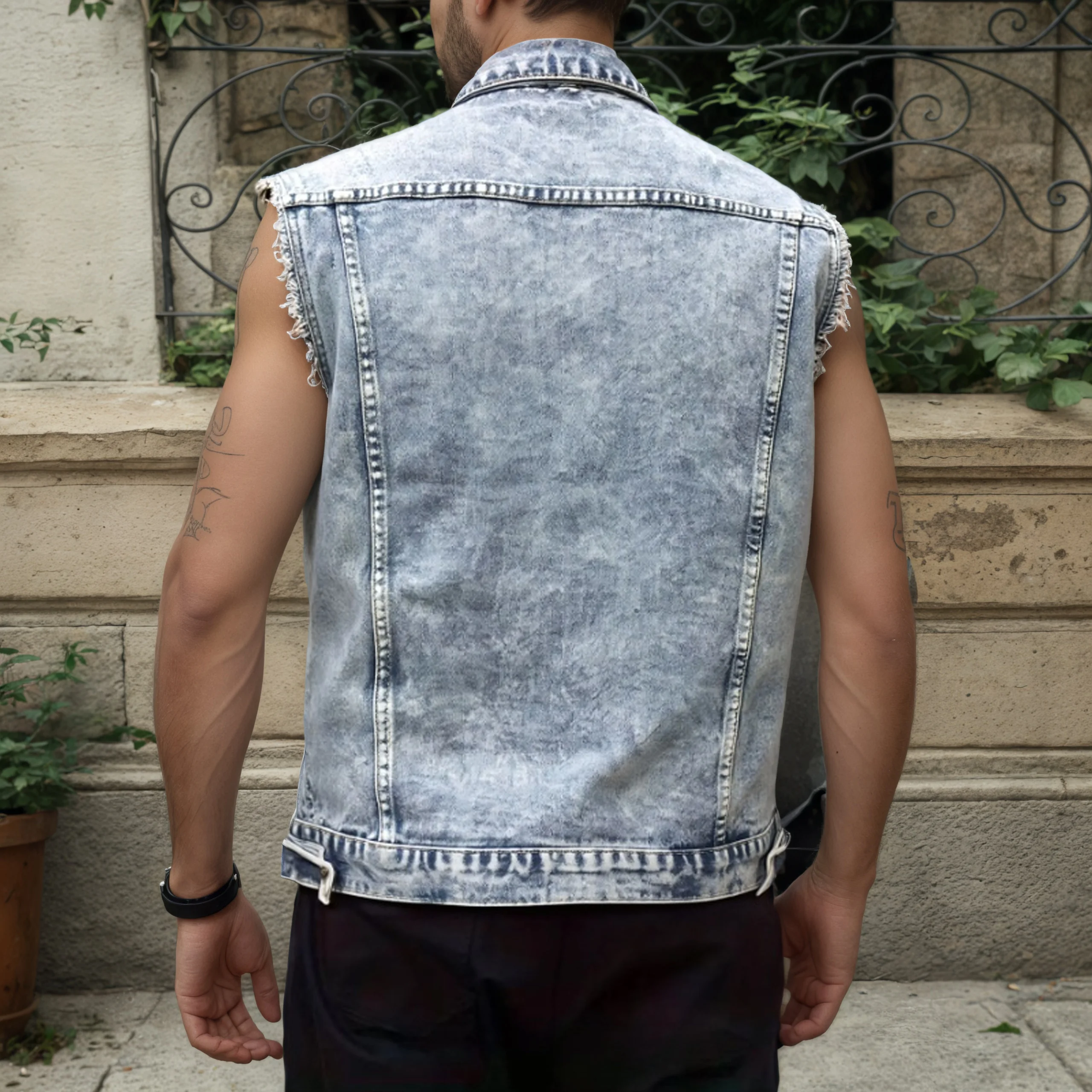 Jackets For Man Coat Spring New Denim Vest Trend Single Row Buttons Sleeveless Mens Waistcoat Outerwear