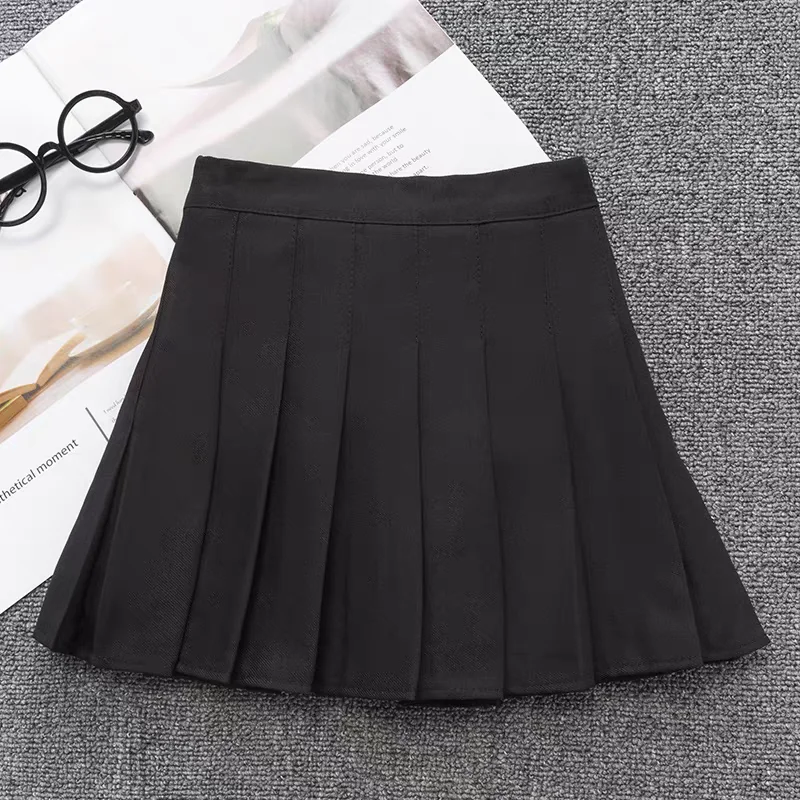 Pink Summer Children's Skirt With Shorts Spring Korea Style Clothes A Line High Waist Mini Dress Black Pleated Skirt for Girl