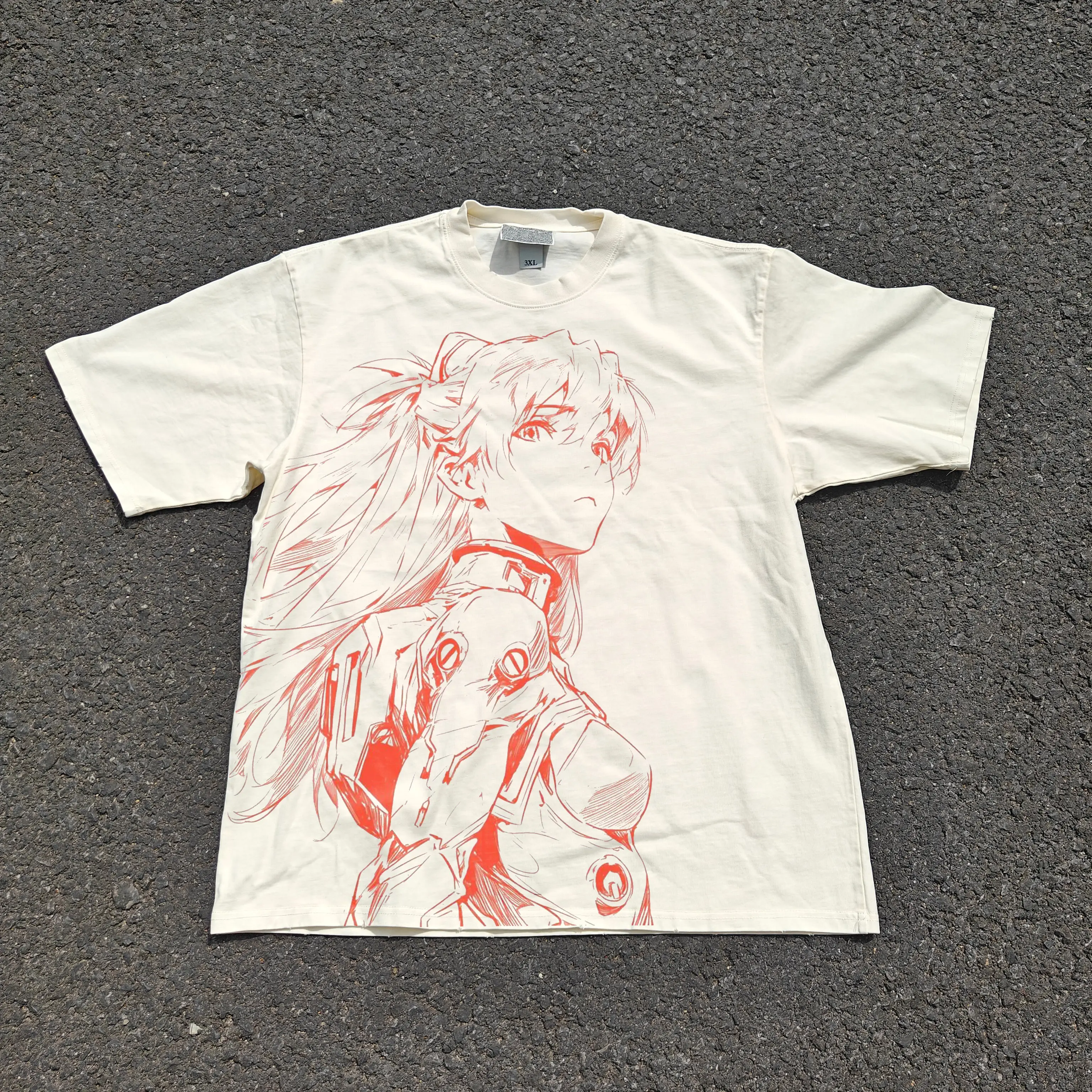 2026 New Neon Genesis Evangelion Asuka Printed Short Sleeve T-shirt Men's and Women's T-shirt Men's Top Sports T-shirt Y2k Tee