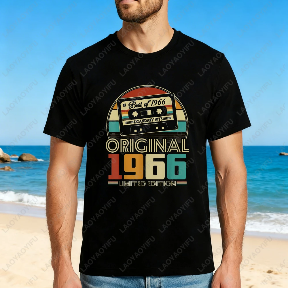 Cassette Tape Best Of 1966 Original Limited Edition Vintage Design Unisex Cotton T-Shirt Beach Summer Retro Style Fashion Gift