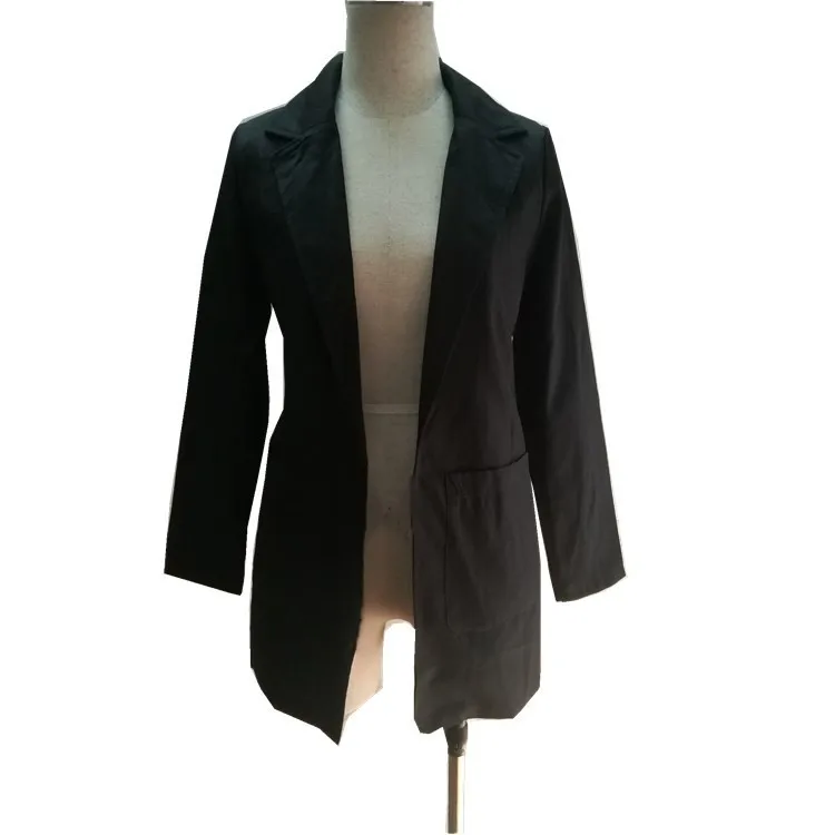 2026 Nieuwe Stijl Fashion Hot Met Pocket Vintage Vrouwen Ol Lange Mouwen Slim Fit Casual Blazer Jas Lange Uitloper