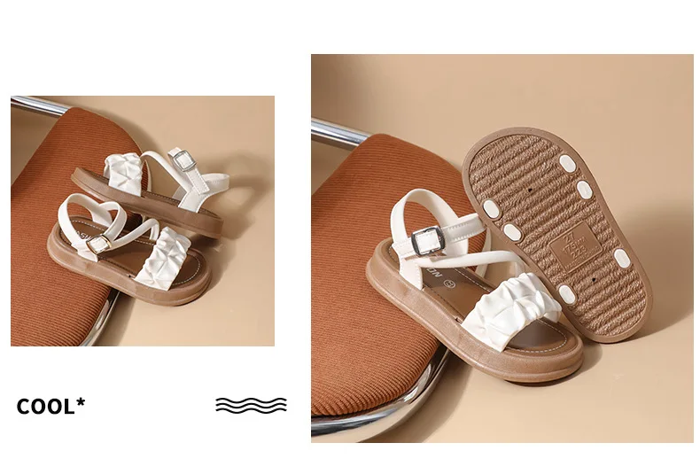 New Children's Sandals Summer Bowknot Girls Princess Causal Shoes Fashion Kids Soft Bottom Beach Flat Sandals Open-toe Versatile