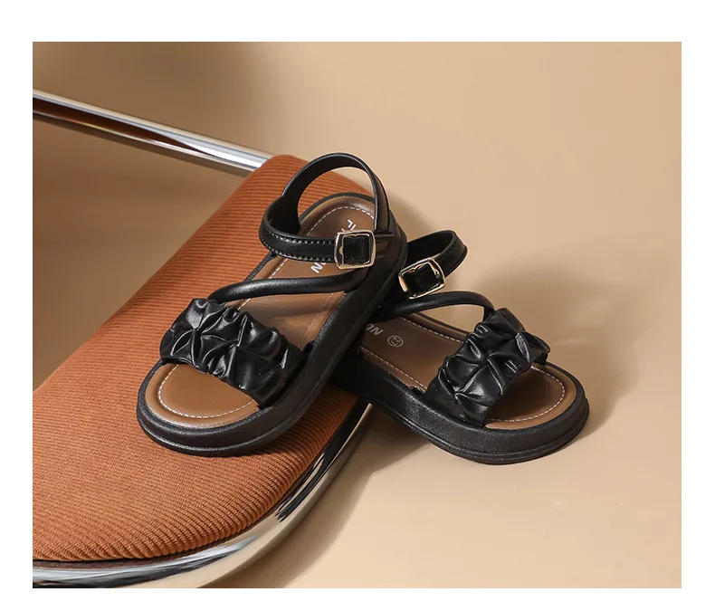 New Children's Sandals Summer Bowknot Girls Princess Causal Shoes Fashion Kids Soft Bottom Beach Flat Sandals Open-toe Versatile