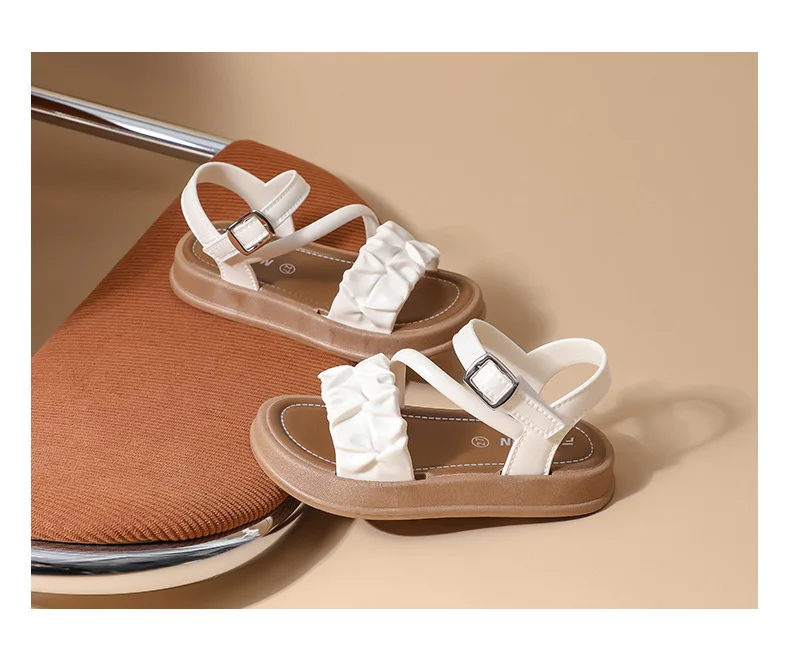 New Children's Sandals Summer Bowknot Girls Princess Causal Shoes Fashion Kids Soft Bottom Beach Flat Sandals Open-toe Versatile