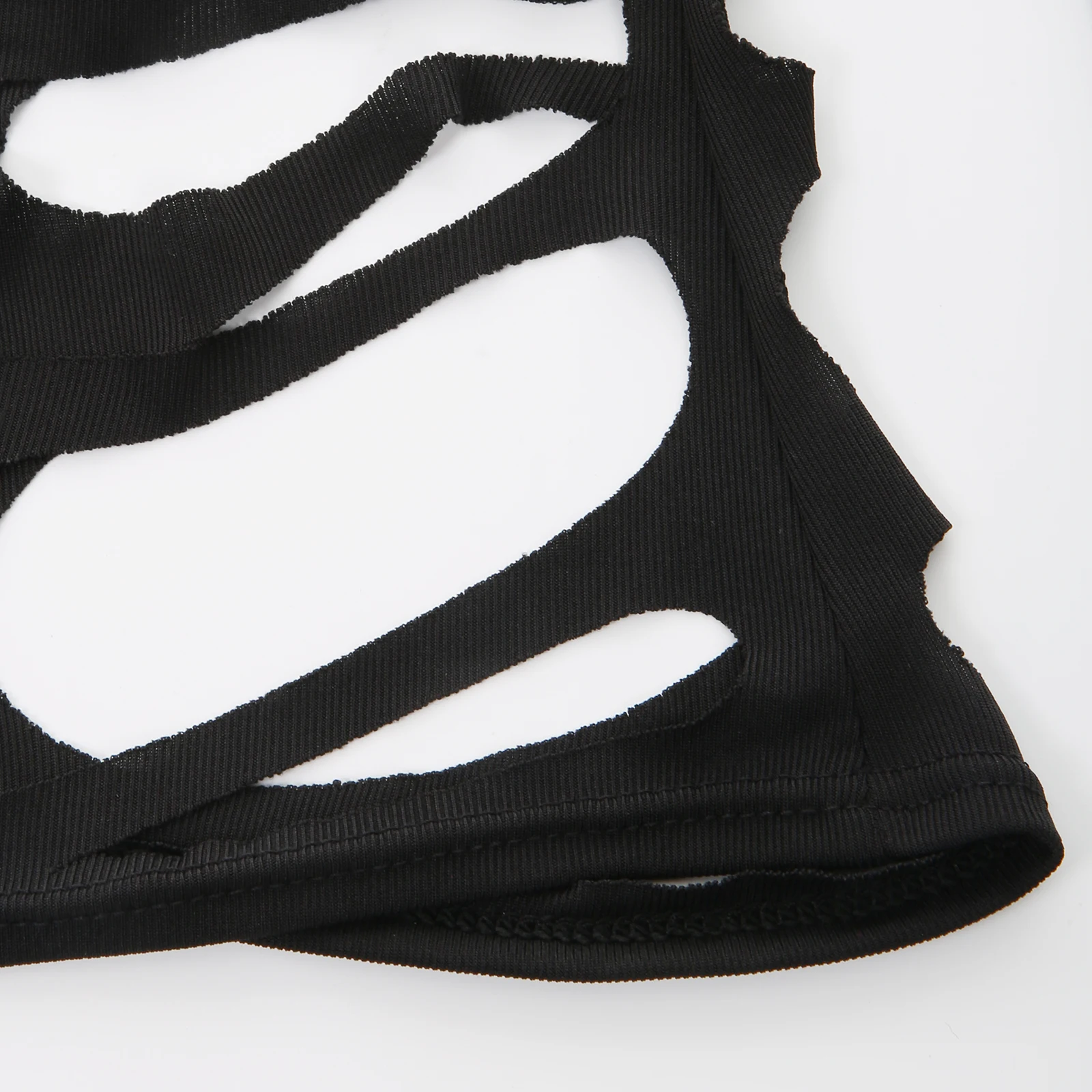 Men Summer T Shirt Long Sleeve Tee Tops Half Collar Clothing Sexy Muscle Skinny Tshirt Side Cut Hollow Out Ripped Slim Autumn