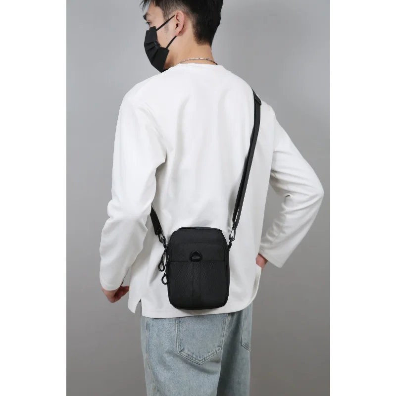 Men's Crossbody Bag Multi-Pocket Oxford Sling Shoulder Pouch Compact Travel Daily Commute Organizer for Phone Essentials
