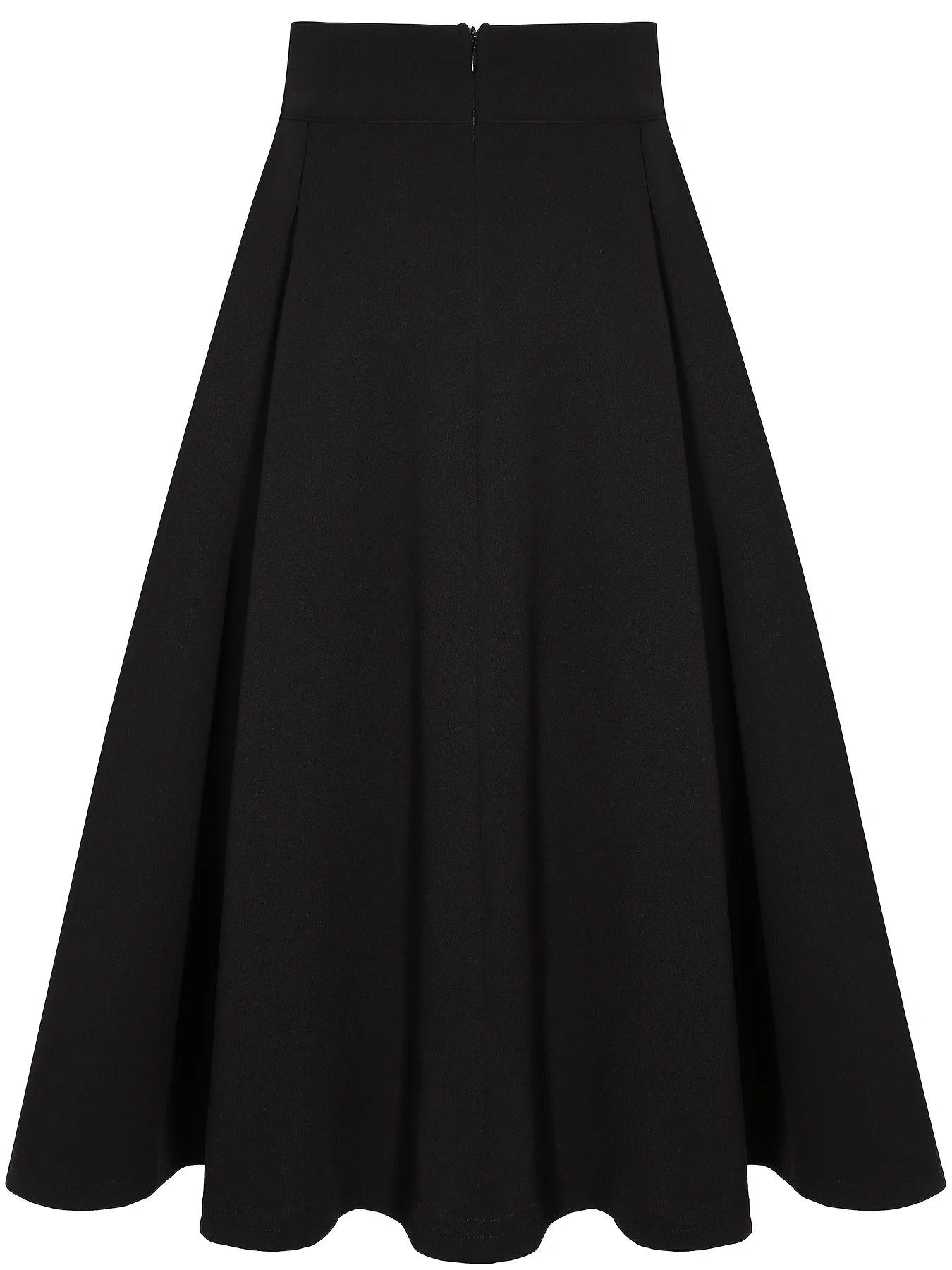 Women Wear to Work Swing Skirts for Women Elastic High Waist Button Front Knee Length Fit And Flare Pleated Skirt