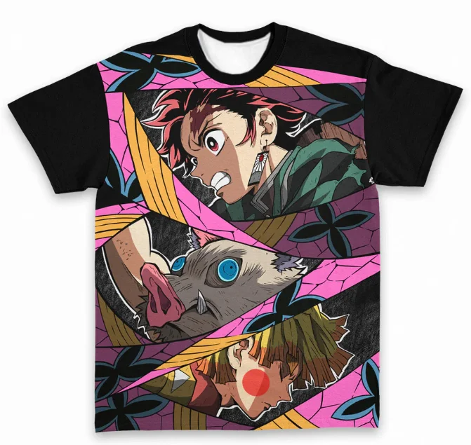 Demon Slayer Adult and Children, Subculture Sweet and Cool Style 3D Printed T-shirt, Shorts Friend Style