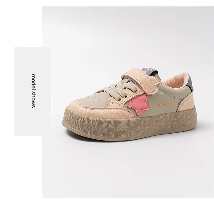 Girls Canvas Shoes Anti-slip Soft Bottom Velcro Children's Sneakers Trendy Elementary School Students Shoes Fall New Style