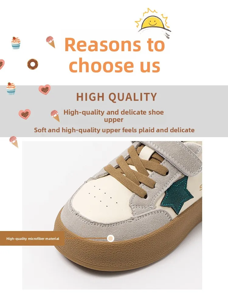 Girls Canvas Shoes Anti-slip Soft Bottom Velcro Children's Sneakers Trendy Elementary School Students Shoes Fall New Style