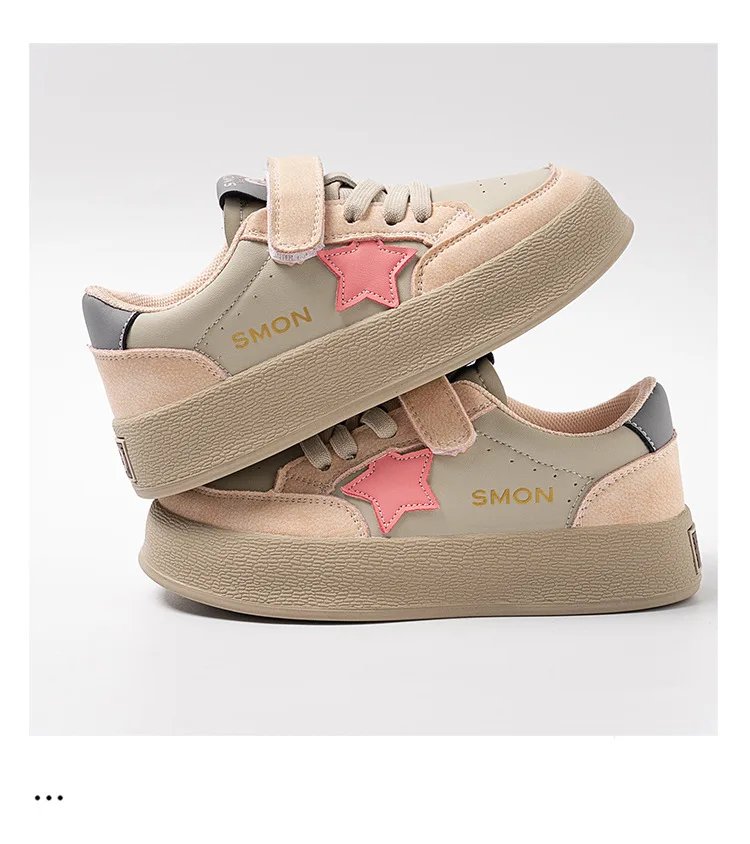 Girls Canvas Shoes Anti-slip Soft Bottom Velcro Children's Sneakers Trendy Elementary School Students Shoes Fall New Style